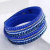 NEW  Fashion Rhinestone Leather Wrap Bracelet. - Blindly Shop