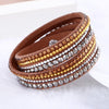 NEW  Fashion Rhinestone Leather Wrap Bracelet. - Blindly Shop