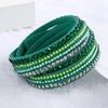 NEW  Fashion Rhinestone Leather Wrap Bracelet. - Blindly Shop