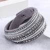 NEW  Fashion Rhinestone Leather Wrap Bracelet. - Blindly Shop