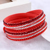 NEW  Fashion Rhinestone Leather Wrap Bracelet. - Blindly Shop