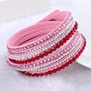 NEW  Fashion Rhinestone Leather Wrap Bracelet. - Blindly Shop