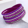 NEW  Fashion Rhinestone Leather Wrap Bracelet. - Blindly Shop