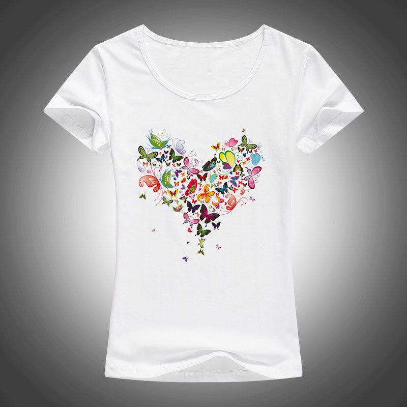 Heart shape Butterfly t shirt for Women. - Blindly Shop