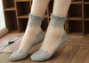 Amazing Ultra thin Transparent Crystal Silk Lace Elastic Women&#39;s Short Socks - Blindly Shop