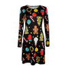 Women Long Sleeve Christmas Print Casual Dress. - Blindly Shop