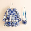 Princess Girls Dress  Autumn Brand Children Christmas Dress with Bag Printed Kids Dresses for Girls Clothing - Blindly Shop