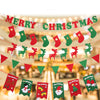 Non-woven Fabric Xmas Flags Santa Clause Floral Bunting Banners Merry Christmas Decoration. - Blindly Shop