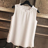 Shirt Women Summer Chiffon Tops White Sleeveless Blouses For Women - Blindly Shop