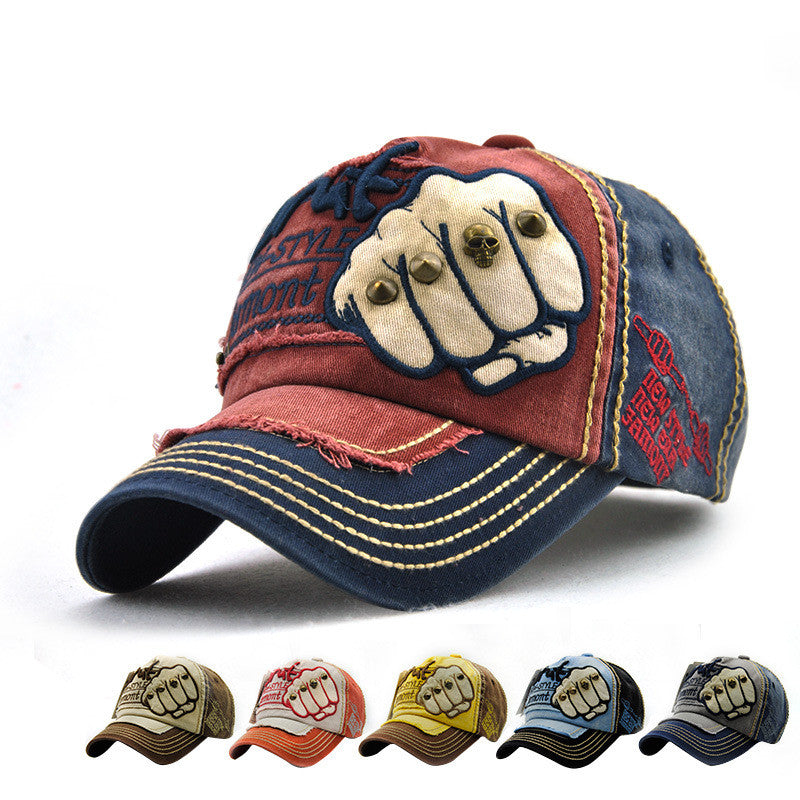 Baseball Cap Fashion Fist Pattern Hip Hop Rivets cap - Blindly Shop