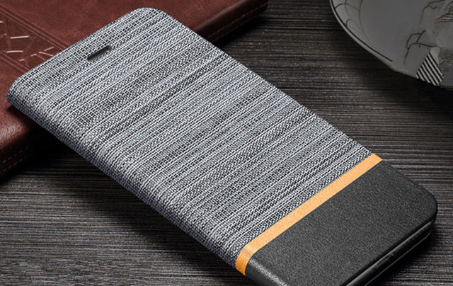 Matte Canvas Card Slot Stand Leather Flip Case for Huawei P20 Pro P20 Lite - Blindly Shop