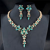 Gold color necklace long earrings Jewelry Sets