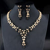 Gold color necklace long earrings Jewelry Sets