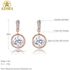 Rose Gold Color Drop Clear Zirconia Earrings