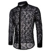 Luxury Floral Embroidery Lace Shirt for Men