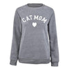 Cat Mom Fashionable Heart - Shaped Print Women Sweatshirt - Blindly Shop