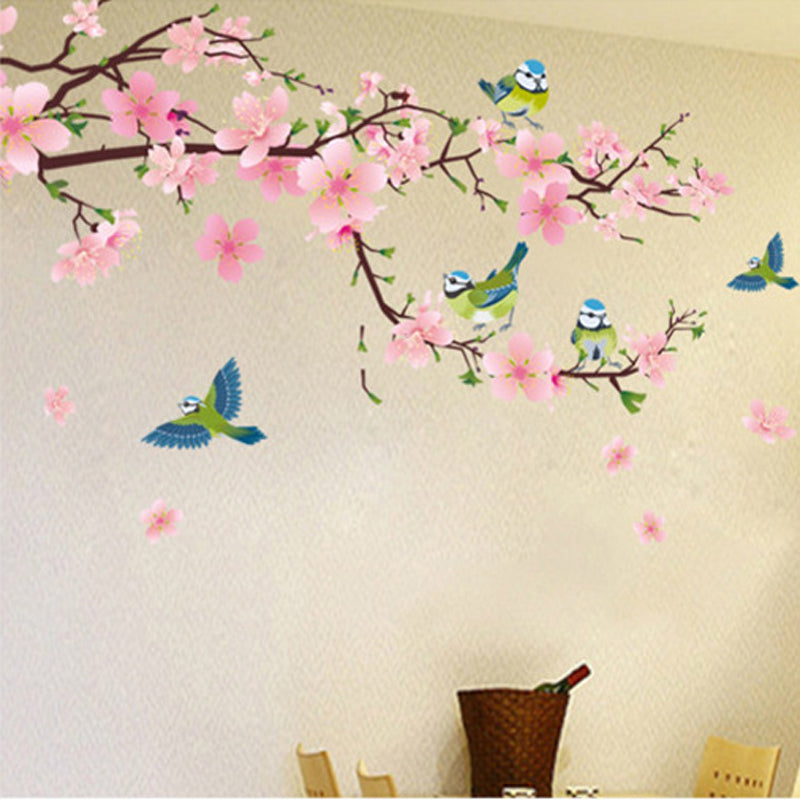 Romantic Peach Blossom and Swallow PVC Removable Room Decal Art DIY Wall Sticker Home Decor hot sell popular stickers - Blindly Shop