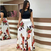 Women Dress - Short Sleeves O Neck Floral Printed Draped Long Dress - Blindly Shop