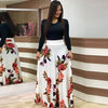 Women Dress - Short Sleeves O Neck Floral Printed Draped Long Dress - Blindly Shop