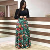 Women Dress - Short Sleeves O Neck Floral Printed Draped Long Dress - Blindly Shop