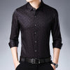 Spring luxury letter long sleeve slim fit men shirt