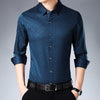 Spring luxury letter long sleeve slim fit men shirt