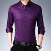 Spring luxury letter long sleeve slim fit men shirt