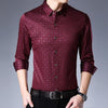 Spring luxury letter long sleeve slim fit men shirt