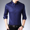 Spring luxury letter long sleeve slim fit men shirt