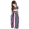 Striped Beach Strap Clothes Long Dress for Girl