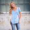 Casual Cross V-Neck floral designer Tops Tees for Female - Blindly Shop