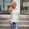 Casual Cross V-Neck floral designer Tops Tees for Female - Blindly Shop