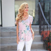 Casual Cross V-Neck floral designer Tops Tees for Female - Blindly Shop