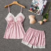 Satin Pajamas With Shorts 4-Piece Sleepwear Suits