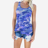 Women Casual Sleeveless O-Neck Camo Print Tops - Blindly Shop