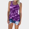 Women Casual Sleeveless O-Neck Camo Print Tops - Blindly Shop