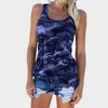 Women Casual Sleeveless O-Neck Camo Print Tops - Blindly Shop